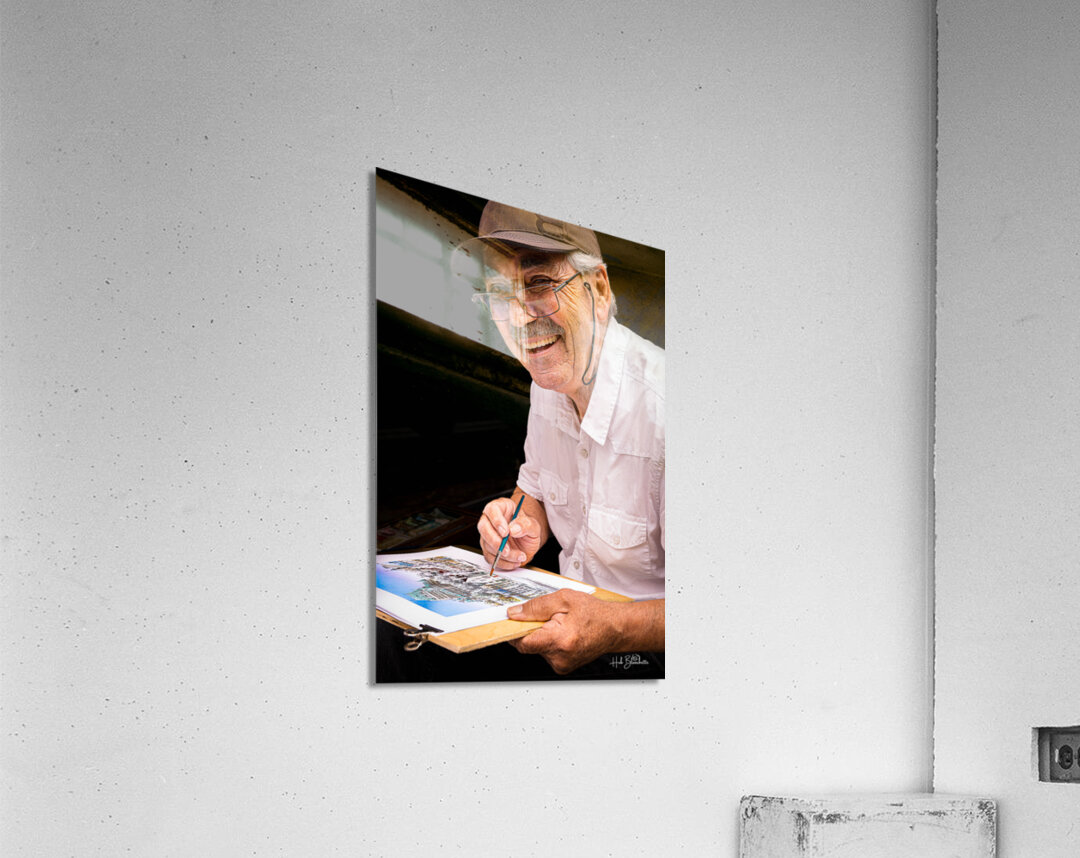 Artist On The Rue Du Tresor In Old Quebec Canada Acrylic Print