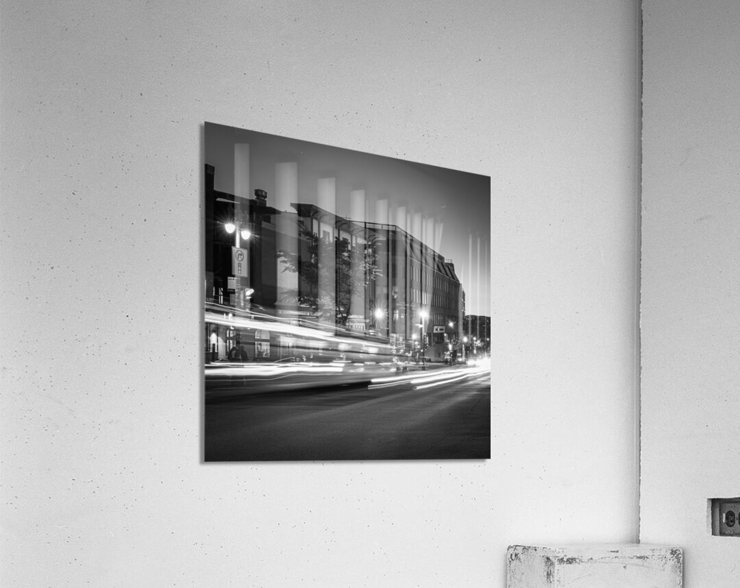 Bus Stop In Old Quebec City Canada Acrylic Print