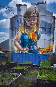 Daffodil Girl Mural Glasgow UK 