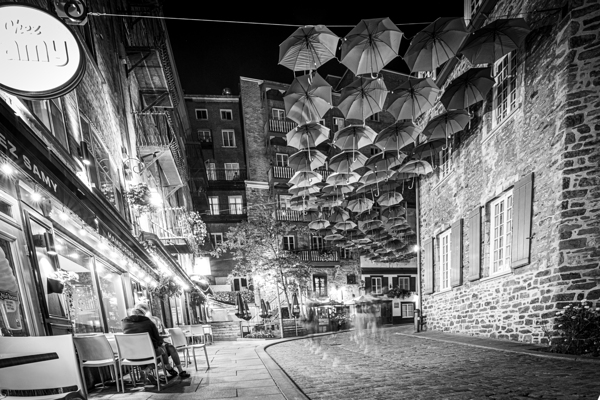 Umbrella Alley Rue Du Cul-Du Sac Old Quebec Canada Print
