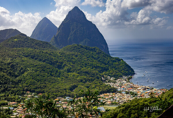 Les Piton In Saint Lucia Print