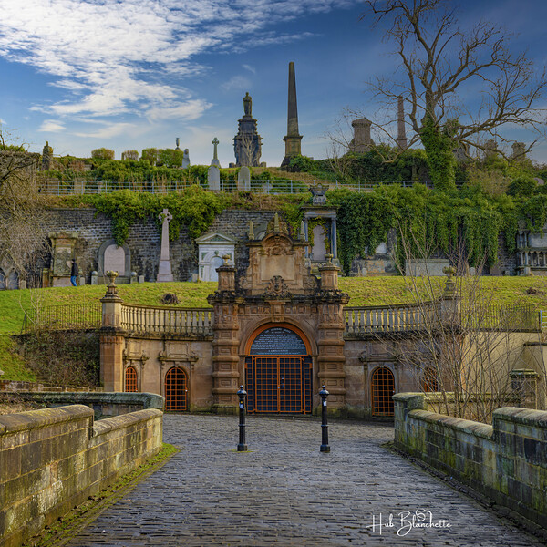 Glasgow Necropolis Victorian garden cemetery Scotland UK Print