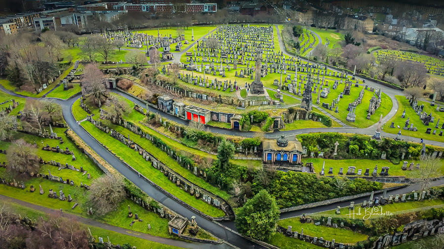 Necropolis  Victorian garden cemetery Glasgow Scotland UK  Print