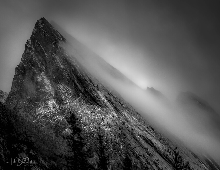 Rolling Fog in Rockies Alberta Canada  Print