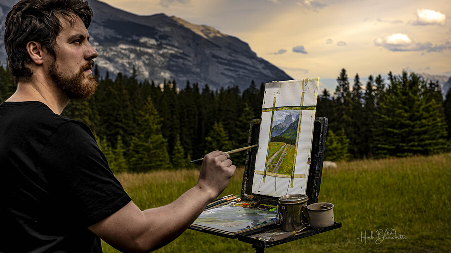 Reflection Of An Artist Canmore Alberta Canada  Print