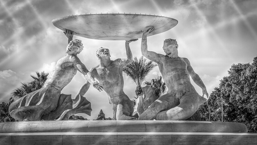 Triton Fountain Valletta Malta Spain  Print