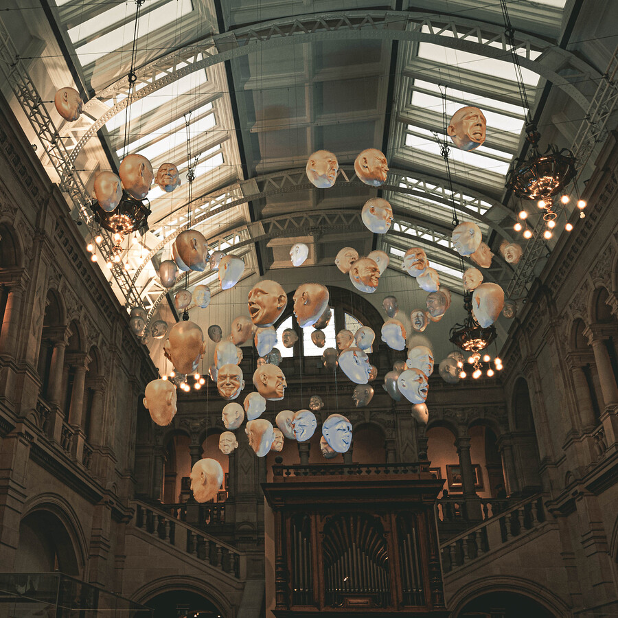 Floating Heads Kelvingrove Art Gallery and Museum in Glasgow Scotland UK  Print