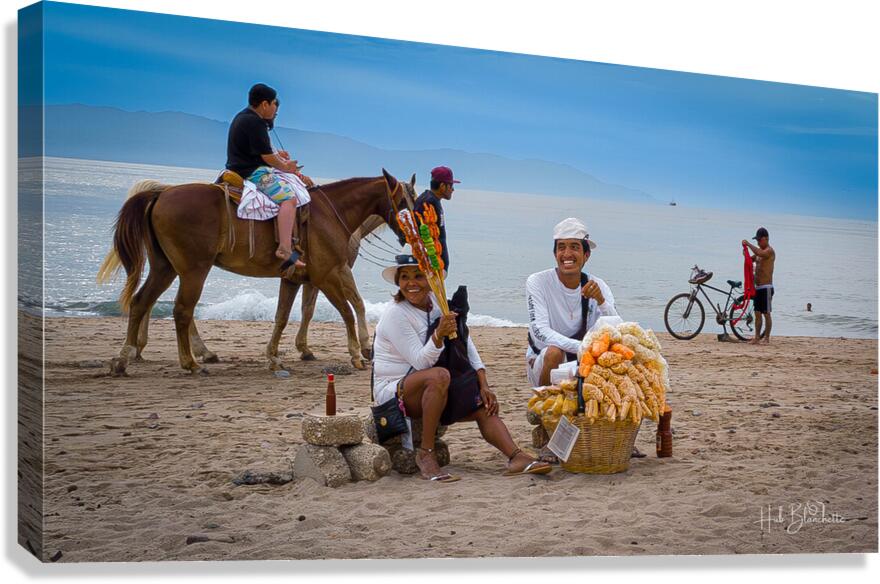 Tourist Workers Locals Puerto Vallarta Mexico Canvas Print