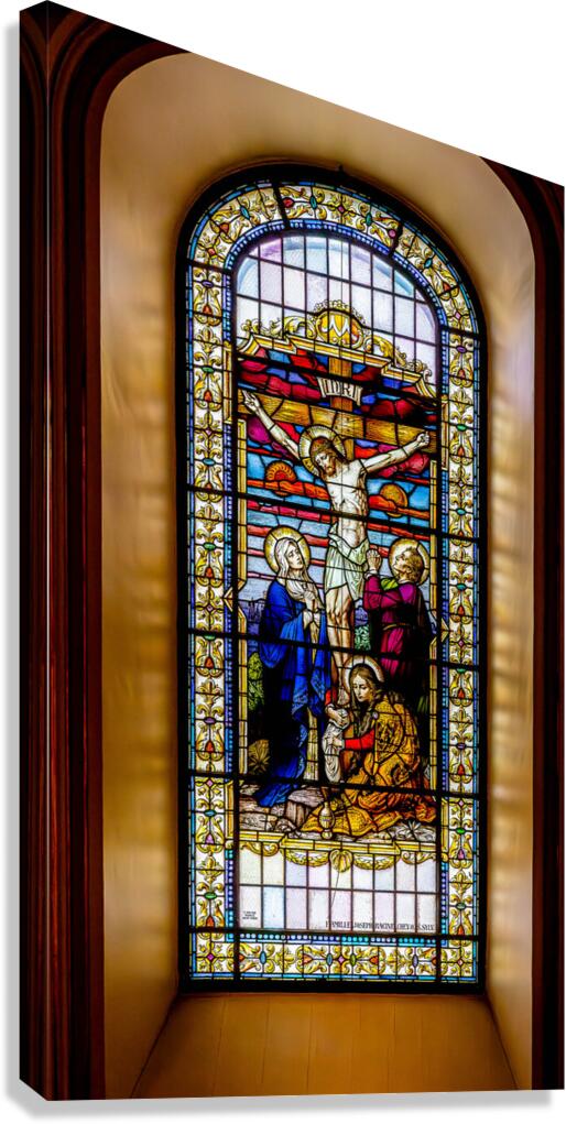 Stain Glass Inside The Basilica Cathedral Old Quebec Canada Canvas Print