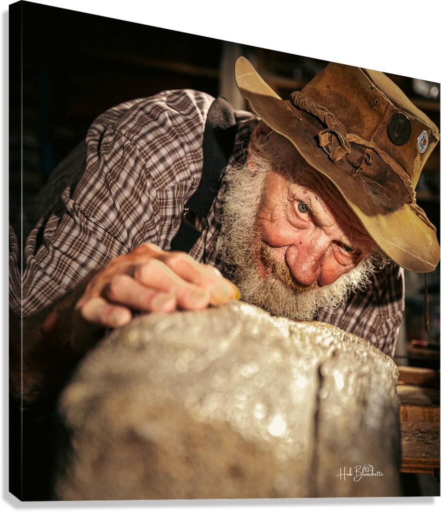 Old Timer Woodworker Canvas Print