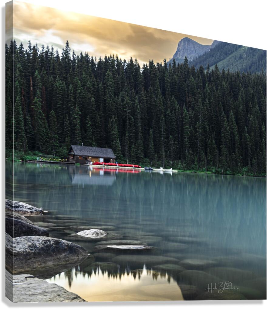 Canoe Club Lake Louise Alberta Canada Canvas Print