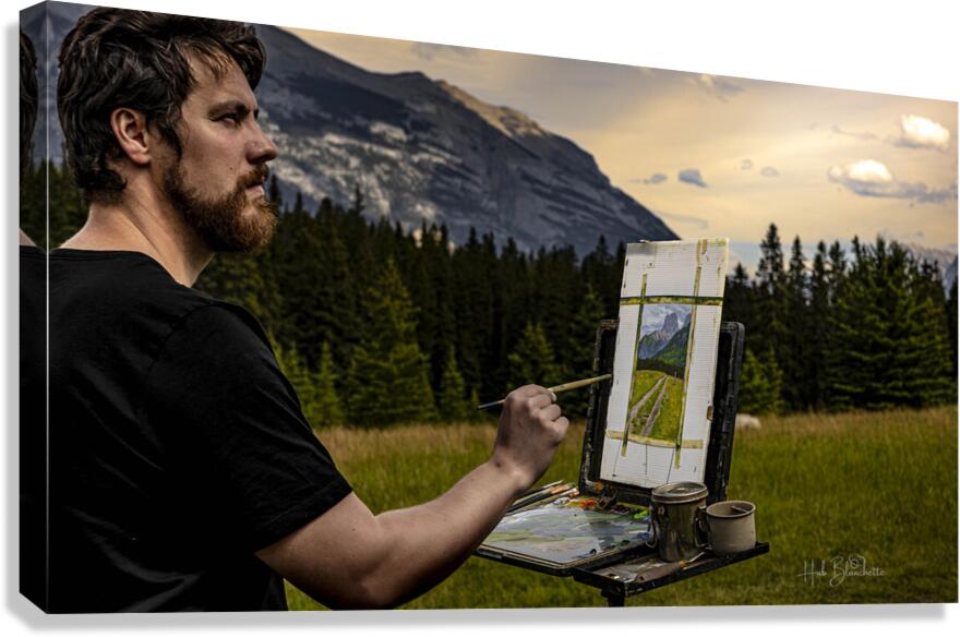 Reflection Of An Artist Canmore Alberta Canada Canvas Print