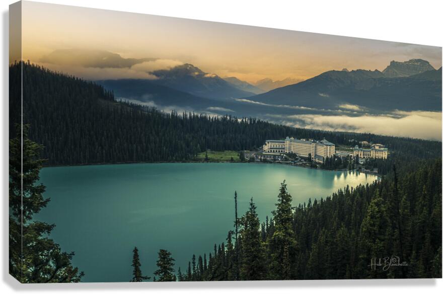 Fairmont Hotel From Above Lake Louise Alberta Canada Canvas Print