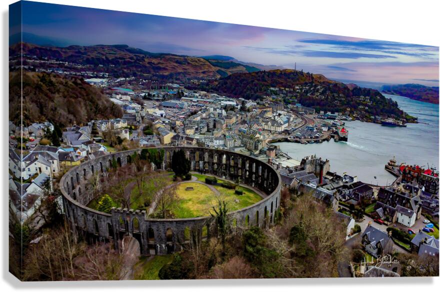 Town Of Oban Scotland and McCaigs Tower Canvas Print