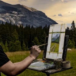 Reflection Of An Artist Canmore Alberta Canada