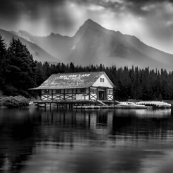 Maligne Lake Canoe  club In Jasper Alberta Canada