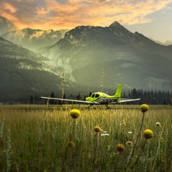 The Lone Plane Watching Over The Sunrise Jasper Alberta Canada