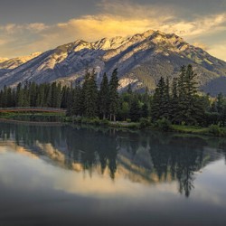 Nancy Pauw Bridge overlooking Mt Norquay in Banff Alberta Canada