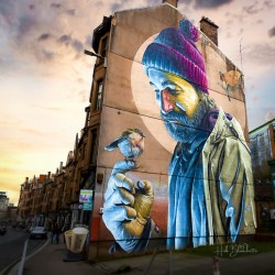Modern Day Mungo Mural Glasgow Scotland UK