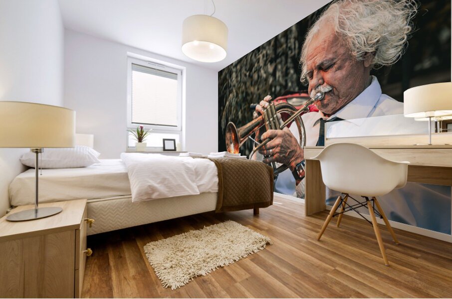 Street Musician Claude Berger Old Quebec City Canada Mural print