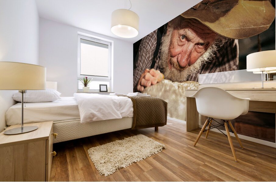 Old Timer Woodworker Mural print