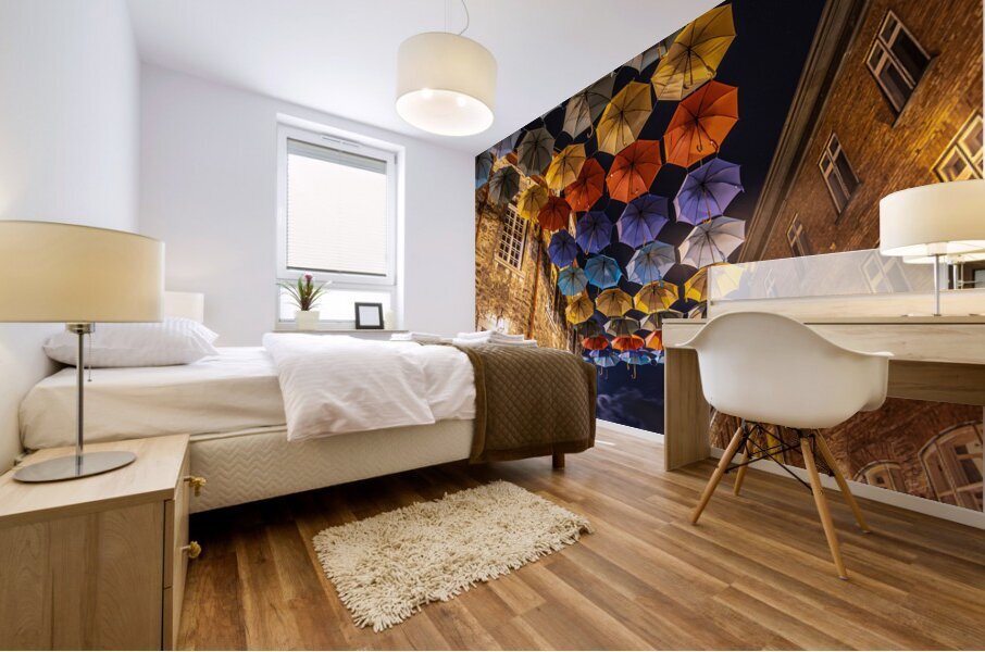 Umbrella Alley Rue Du Cul-Du Sac Old Quebec Canada Mural print