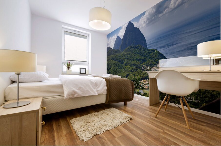 Les Piton In Saint Lucia Mural print
