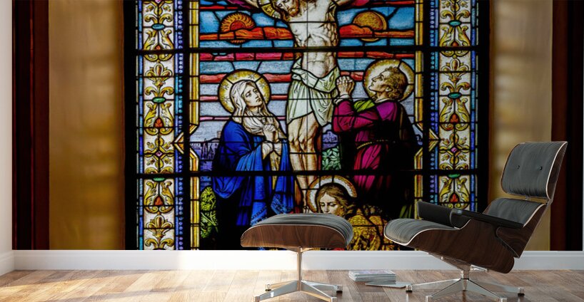 Stain Glass Inside The Basilica Cathedral Old Quebec Canada Wall Murals