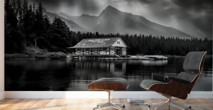 Maligne Lake Canoe  club In Jasper Alberta Canada Wall Murals
