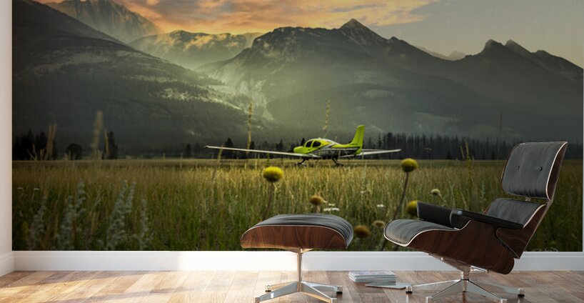 The Lone Plane Watching Over The Sunrise Jasper Alberta Canada Wall Murals