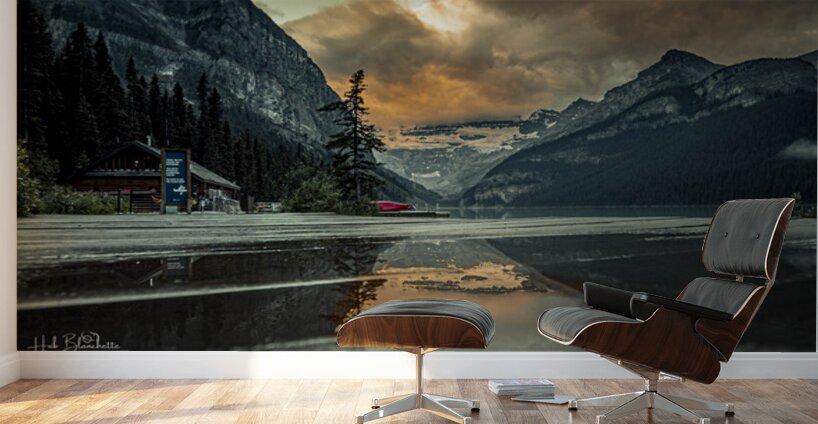 Sunrise On The Boardwalk At The Fairmont In Lake Louise Alberta Canada Wall Murals