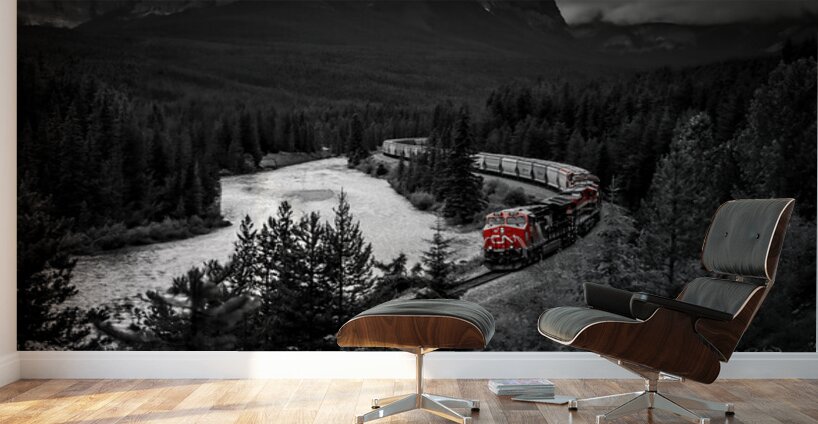 CN Train Morants Curve Lake Louise Alberta Canada Wall Murals