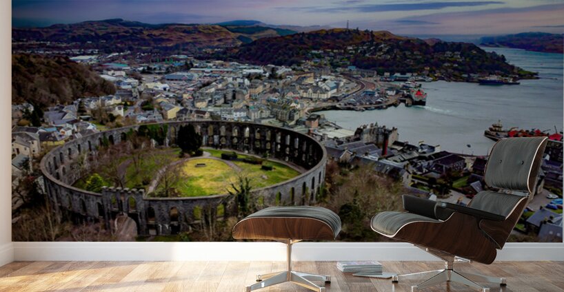 Town Of Oban Scotland and McCaigs Tower Wall Murals