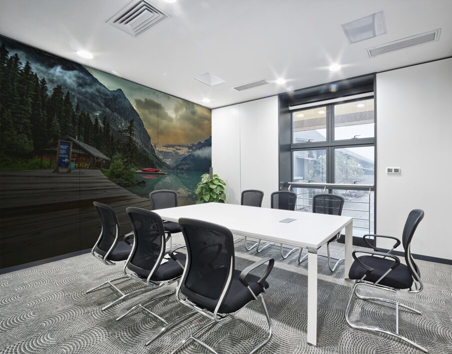 Sunrise At The Canoe Club Lake Louise Alberta Canada Wall Printing