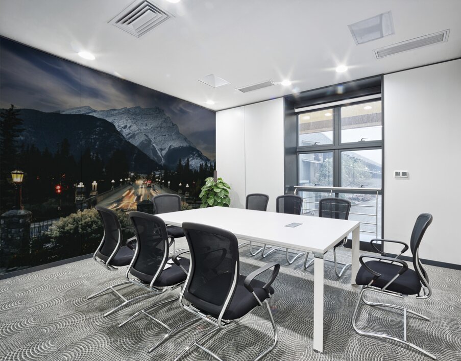 Banff Ave At Night In Alberta Canada Wall Printing