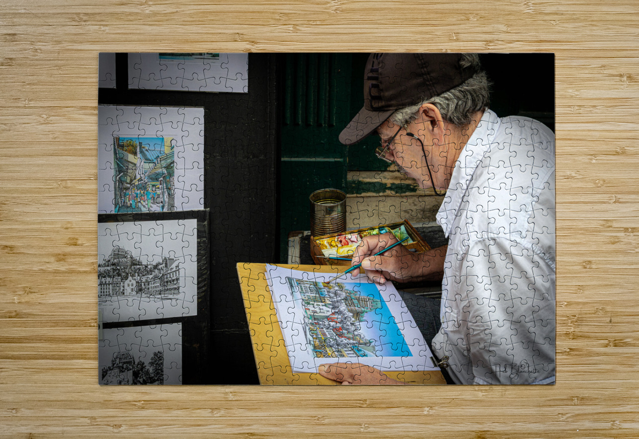Artist On The Rue Du Tresor In Old Quebec Canada Hub Blanchette Puzzle printing