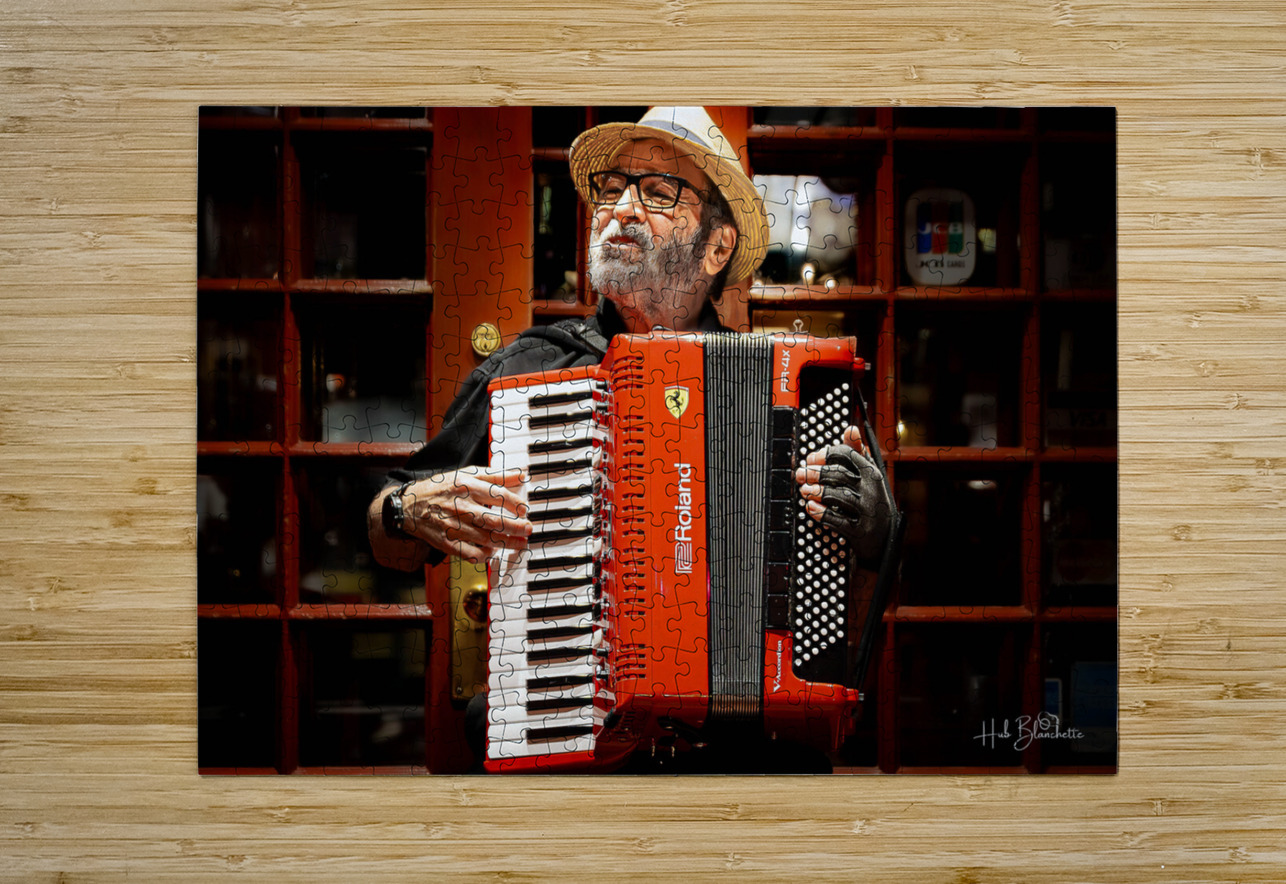 Street Performer Old Quebec City Canada Hub Blanchette Puzzle printing