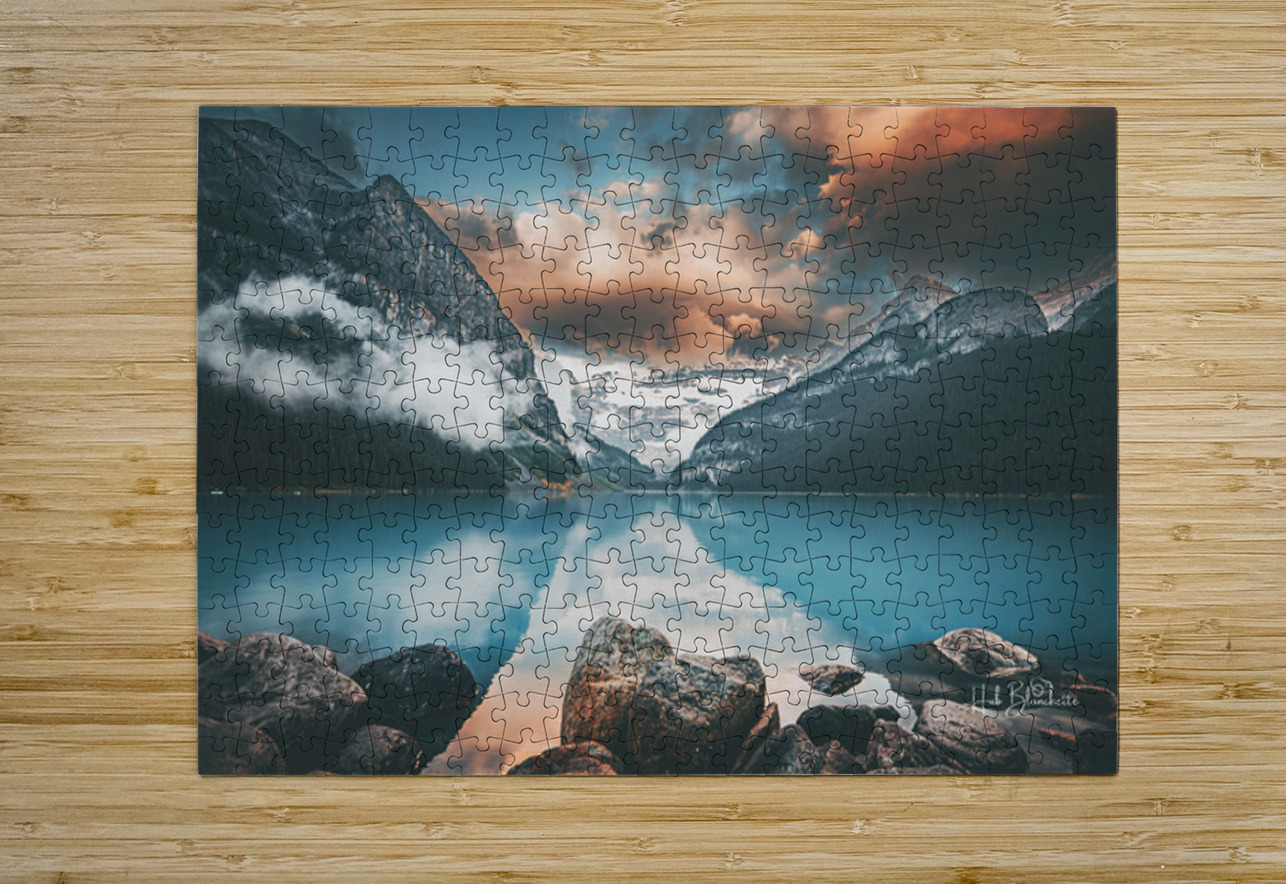 Sunrise At The Lake Louise Alberta Canada Fairmont Hotel Hub Blanchette Puzzle printing