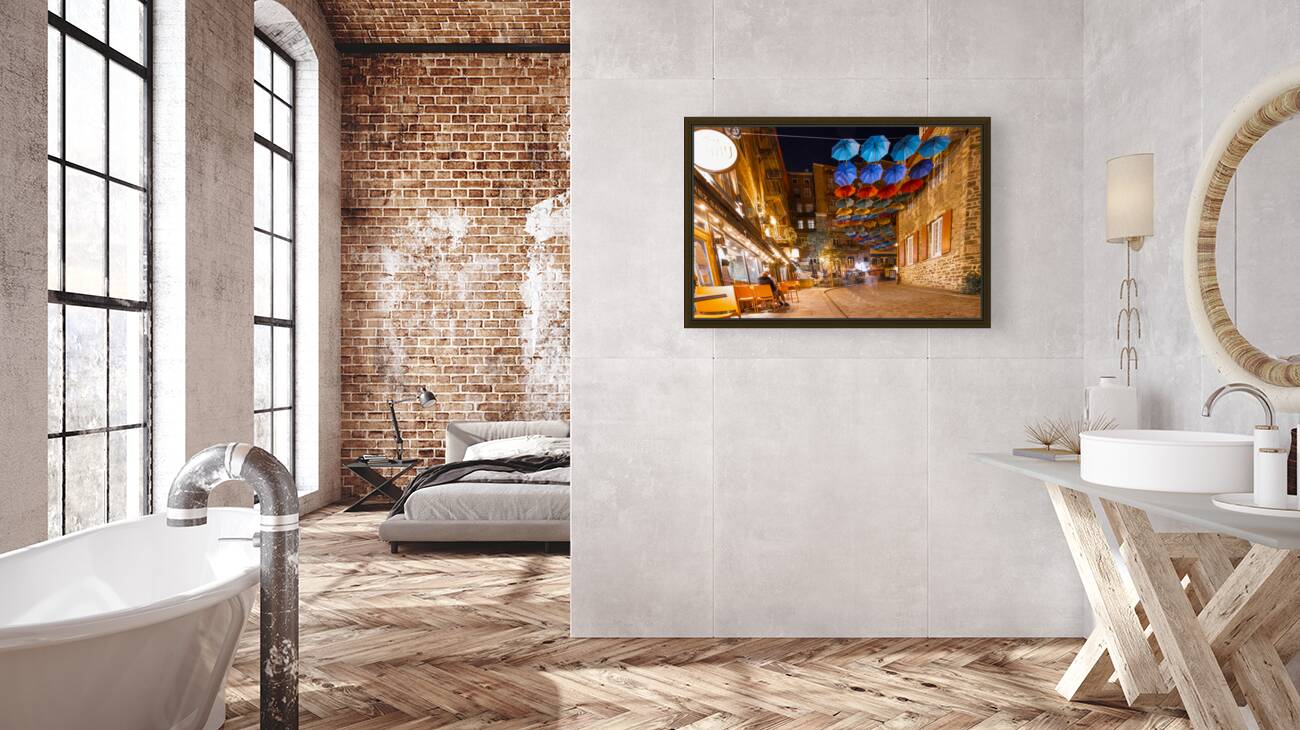 Umbrella Alley Rue Du Cul-Du Sac Old Quebec Canada Reproduction