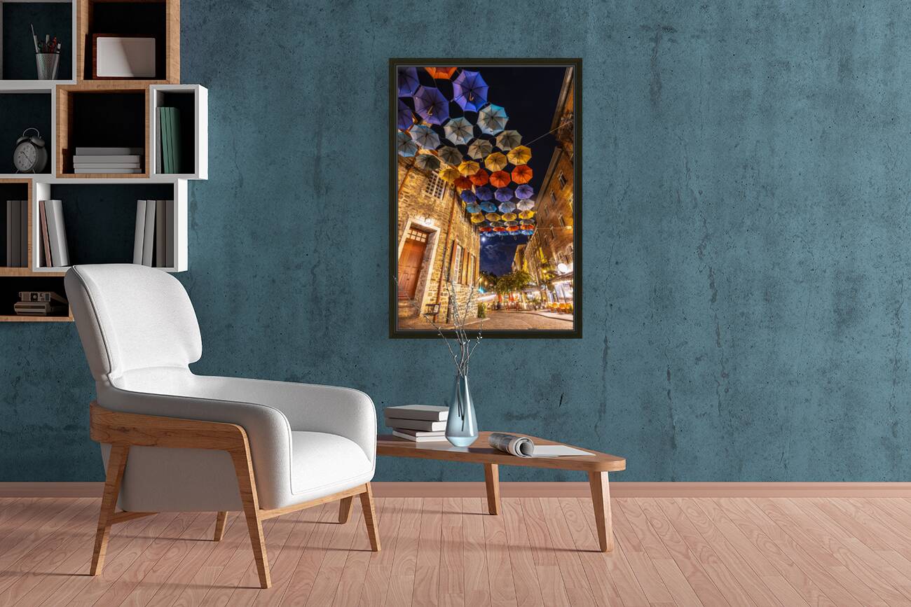 Umbrella Alley Rue Du Cul-Du Sac Old Quebec Canada Reproduction