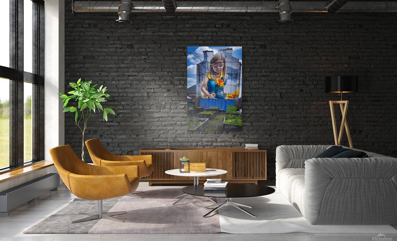 Daffodil Girl Mural Glasgow UK  Reproduction