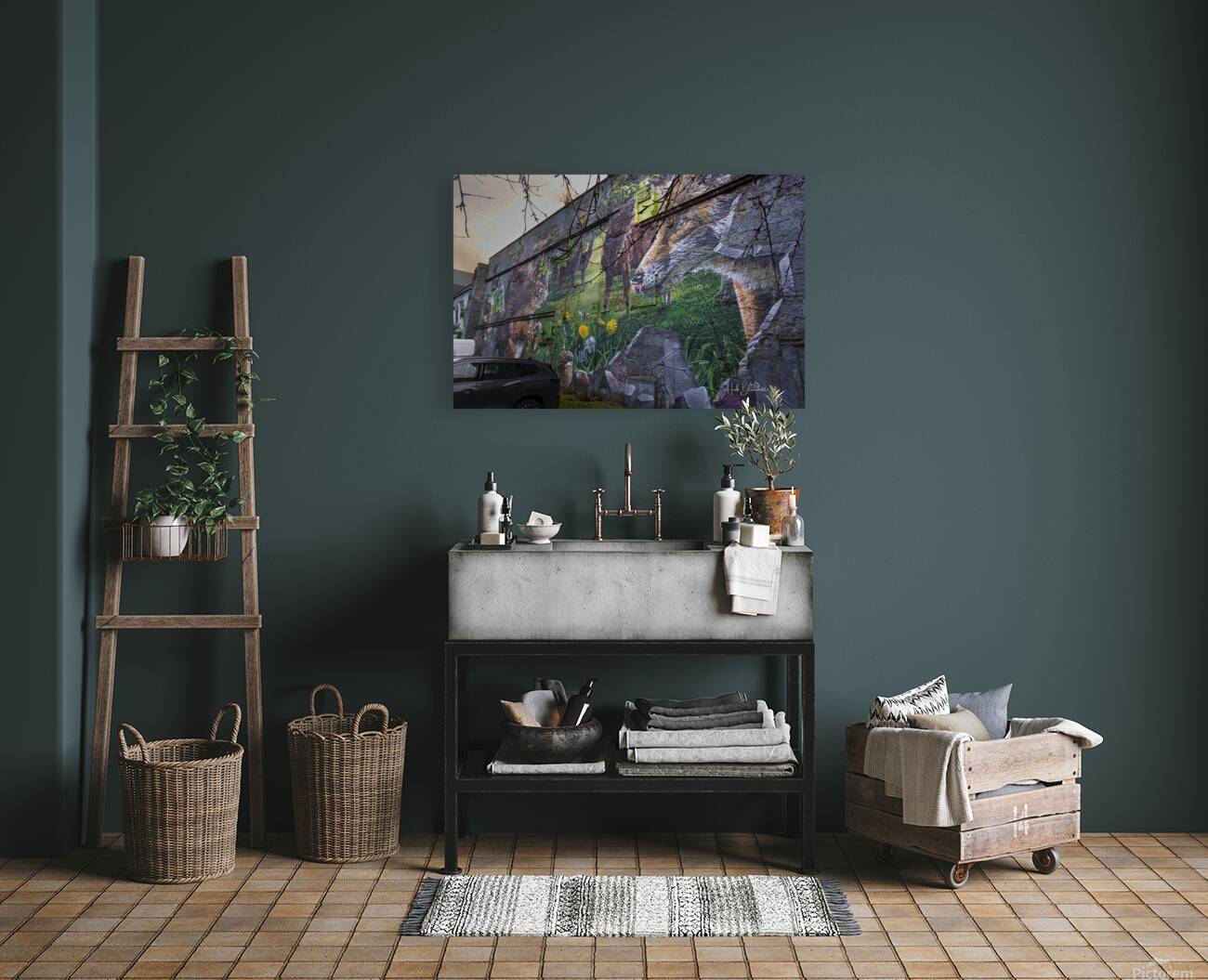 Fellow Glasgow Residents Mural Glasgow Scotland UK Reproduction